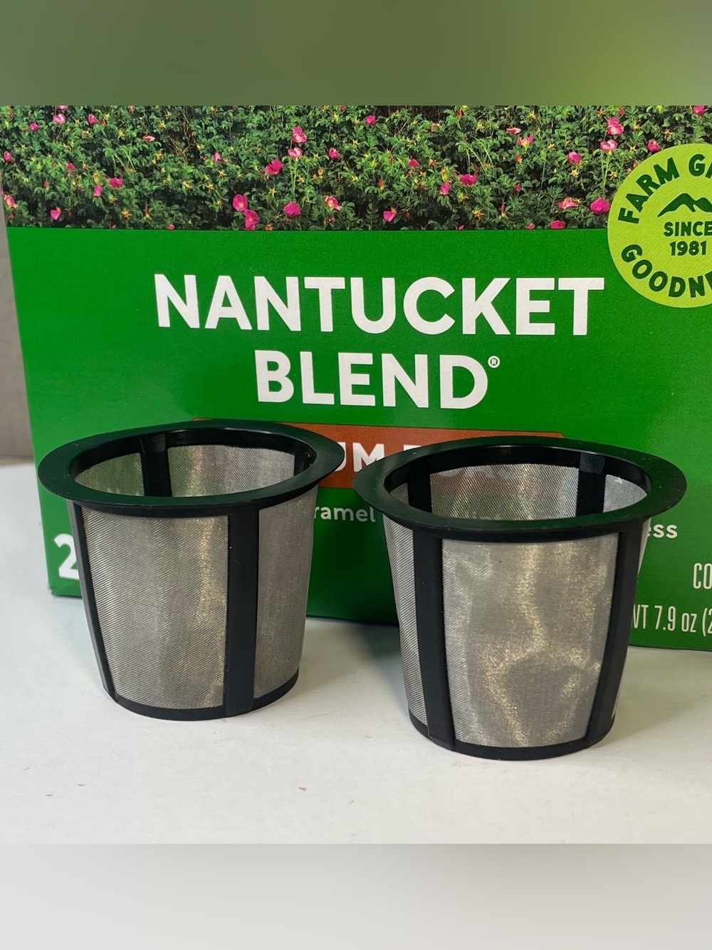 Two (2) Keurig K Cup Resusable Coffee Pods Mesh and Plastic Holds Ground Beans